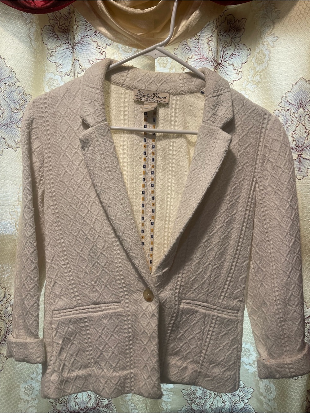 Lucky Brand Cream Knit Blazer